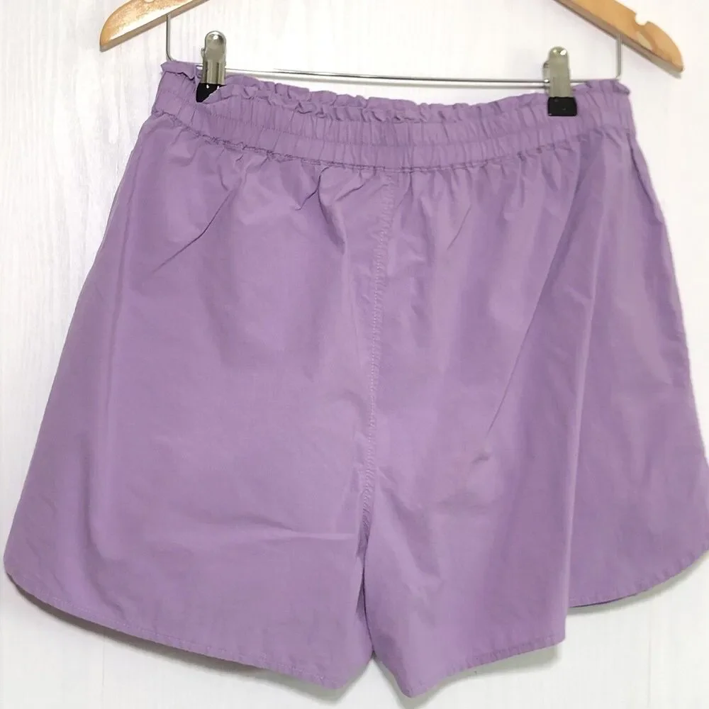 Madewell Shorts Women's Small Purple Pastel Cotton Pull-on Pockets High Rise New
